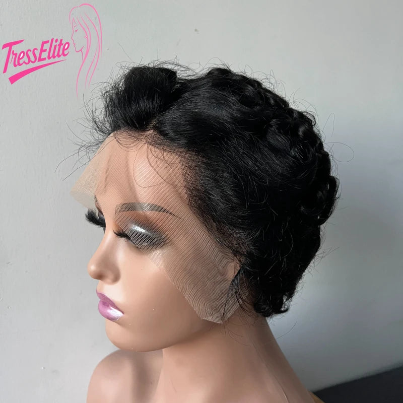 Premium Human Hair 13x4 Lace Frontal Wigs for Women 4inches Wavy Brazilian Remy Pre-Plucked Natural Hairline Ear To Ear Lace Wig