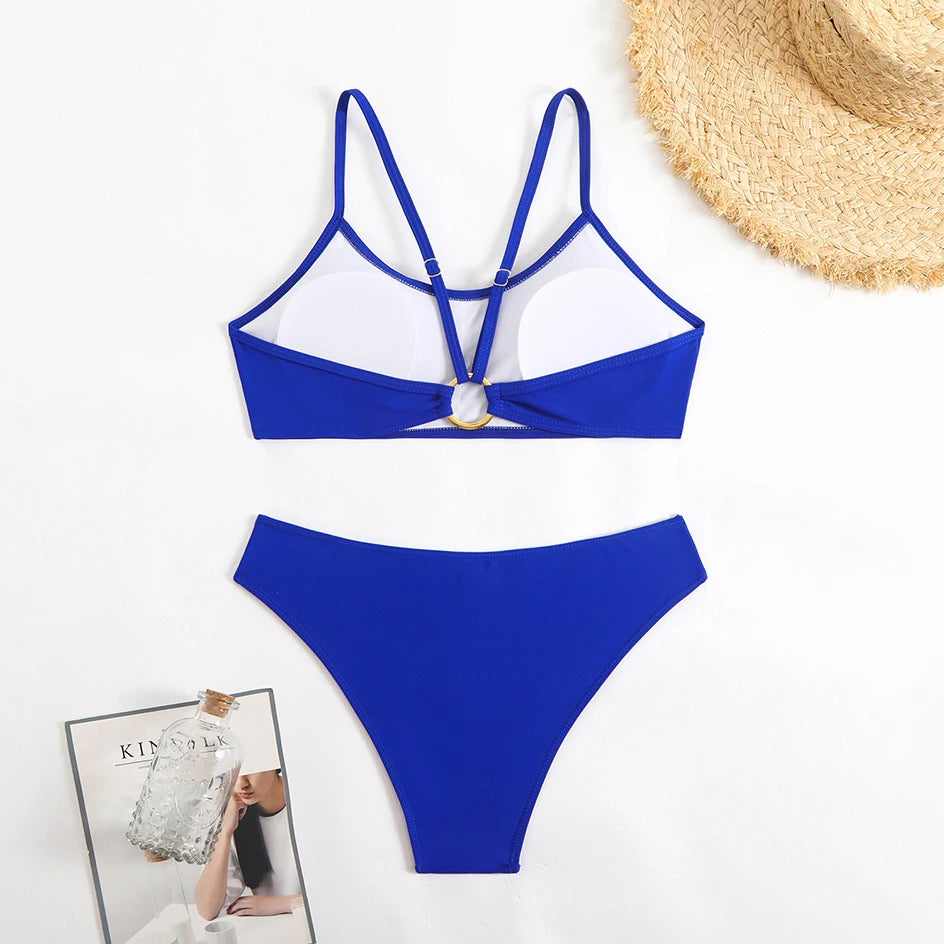 Sexy Woman Swimsuits 2026 Summer Swimwear Women's Bikinis for Female Two Pieces Beach Wear Solid Color Bikinis Set Bathing Suit