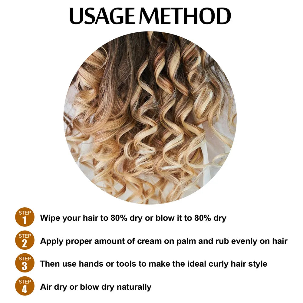 100ml Curly Hair Mousse Anti-Frizz Hair Boost Defining Cream Long Lasting Hold Hair Repair Moisturize Mousse for Women for Rizos