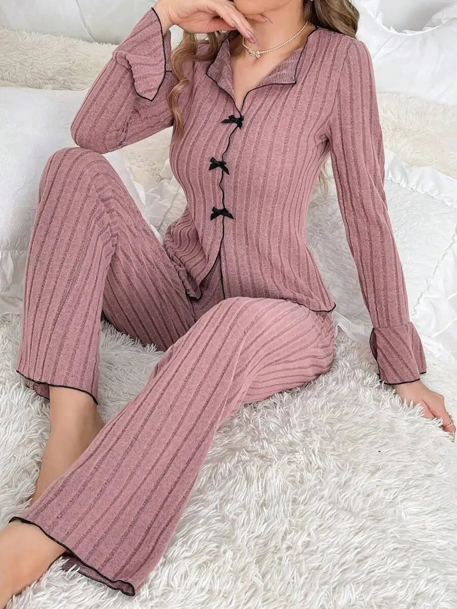 Pajama Set Pantsuit Women's Pajamas Summer Pajamas Long Sleeve Homewear & Casual Wear Women's Pajama Set Women's Loungewear