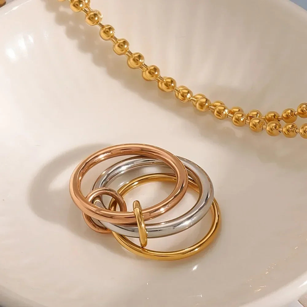 Elegant Minimalist Stackable Rings for Women Stainless Steel Perfect for Daily Commute, and Special Occasions, Everyday Rings