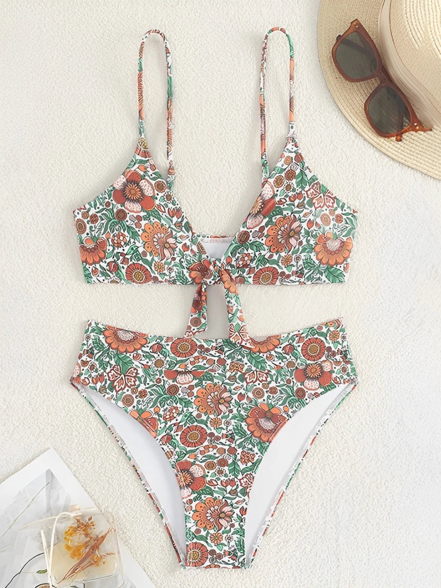 Strappy Bikinis 2026 Women Sexy Floral Swimwear Female High Waist Swimsuit Bathers Swimming Bathing Swim Suit Summer Beachwear