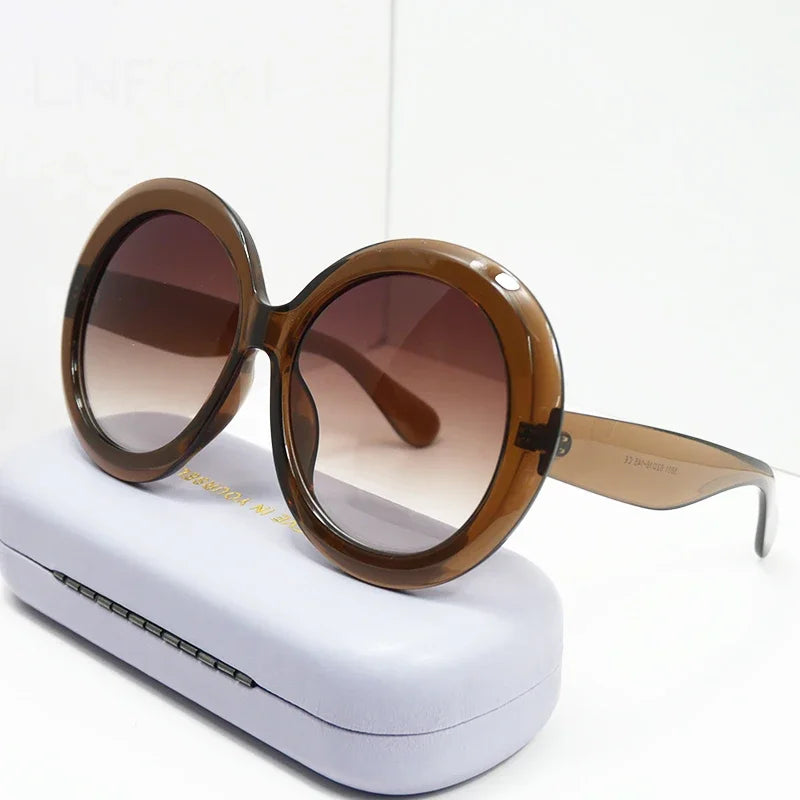 Oversized Round Sunglasses Women Men Luxury Brand Big Frame Sun Glasses Goggles Large Shades Unisex Riding Eyeglasses