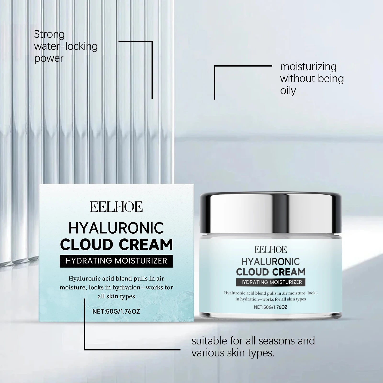 Hyaluronic Acid Facial Moisturizing Cream - Gently Nourishes and Hydrates, Leaves Skin Soft and Radiant, Ideal for Daily Care