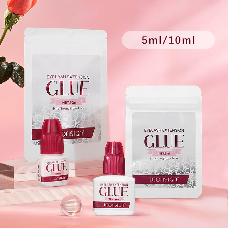 Lash Glue Low Smell 1-2 Seconds Quick Dry Glue For Eyelash Extension Long Lasting 40 to 60 Days Grafting Lashes Glue 5ml 10ml