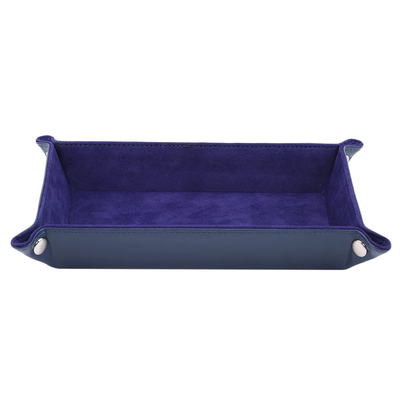 Earrings, Necklaces, Bracelets Jewelry Storage Tray Table Games Key Wallet Coin Trays Sundries Tray PU Leather Folding Dice Tray