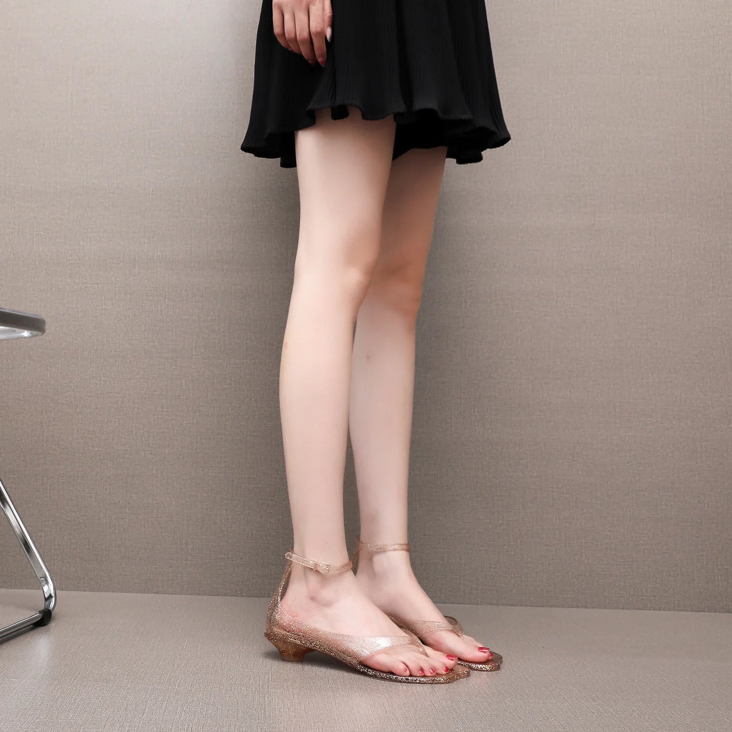 Women's Vacation Versatile Casual Sandals Adult Girls Roman Beach Shoes New Ladies Flat Bottomed Non-slip Flip Flops Single Shoe