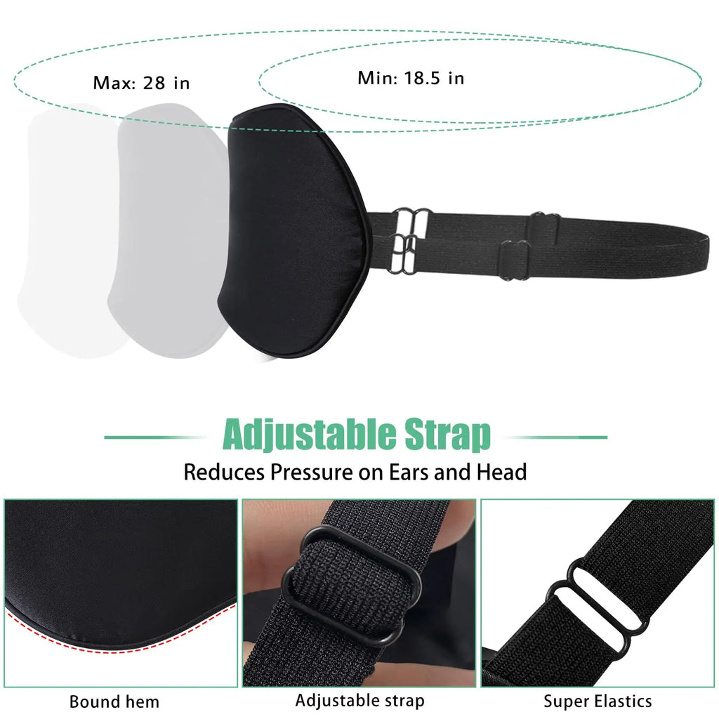 Silk Sleep Mask 100% Real Natural Pure Silk Eye Masks with Adjustable Strap for Sleeping Blocks Light Reduces Puffy Eyes Gifts