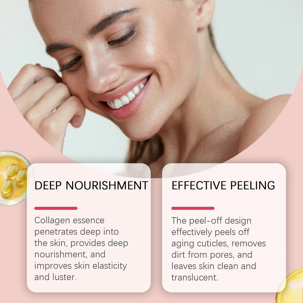 Deep Collagen Mask Peel Off Mask Anti Wrinkle Lifting Face Skin Care Masks Bio Pack Night Wrapping Woman Overnight Skin Hydrates