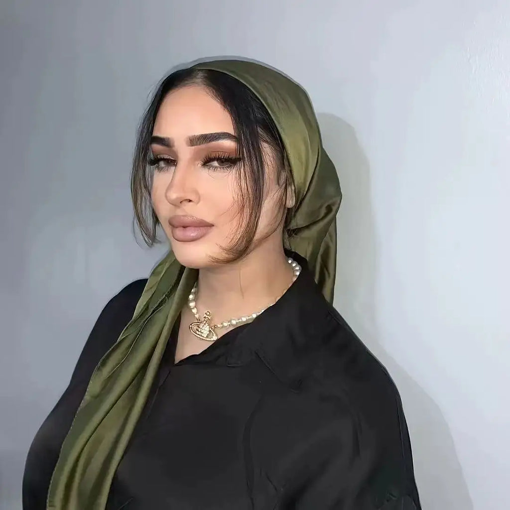90x90cm Satin Scarf for Women, Elegant Square Silk-Like Head Scarf & Neck Wrap – Classic Luxury Accessory