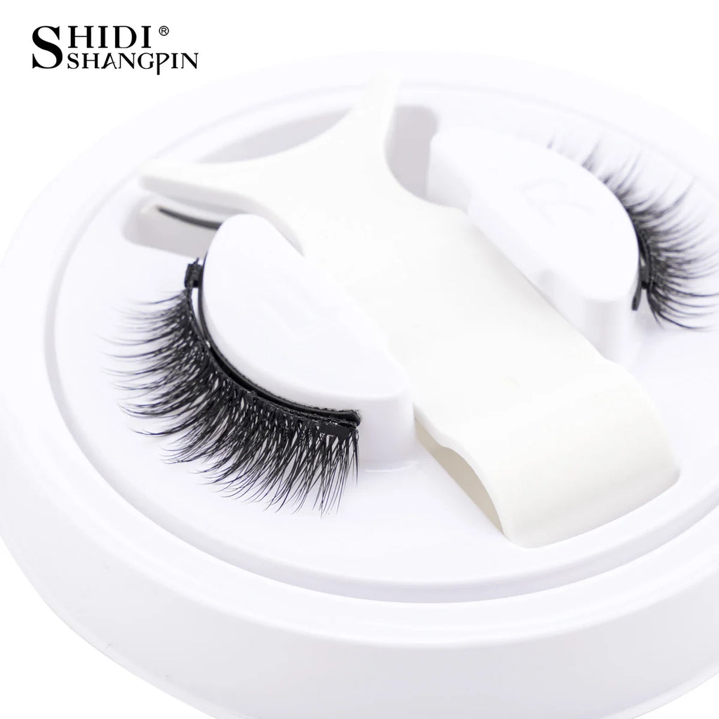 1 Pair Magnetic Lashes For Eye With Winged Ends Soft Reusable Magnetic Eyelashes Natural Look 3D False Lashes Makeup With Tool