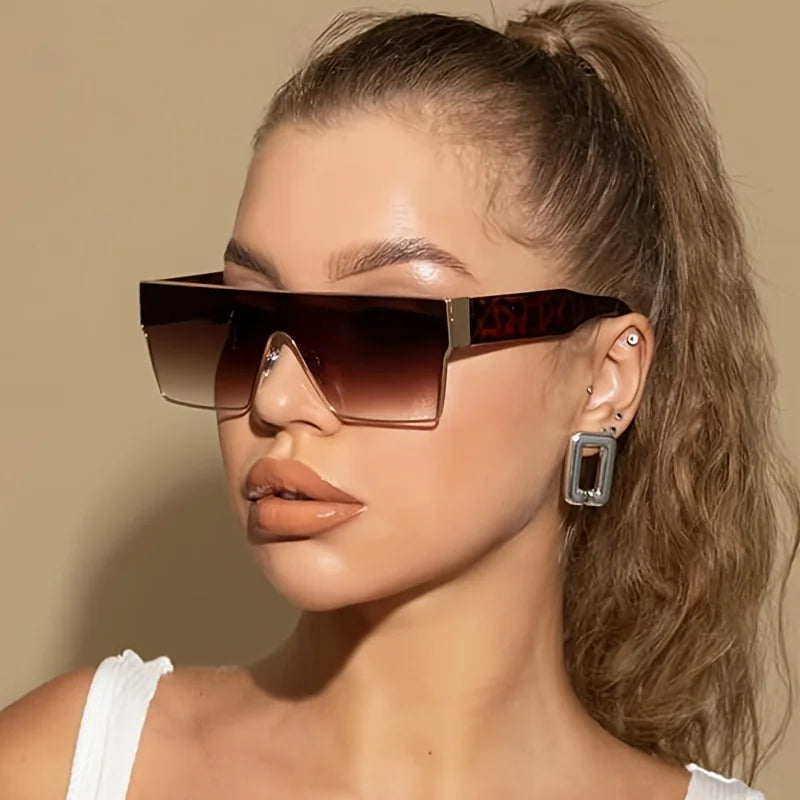 [Oversized Square Glasses] Men's & Women's Oversized Square Glasses - Large Metal Frame, -Tinted Lens,