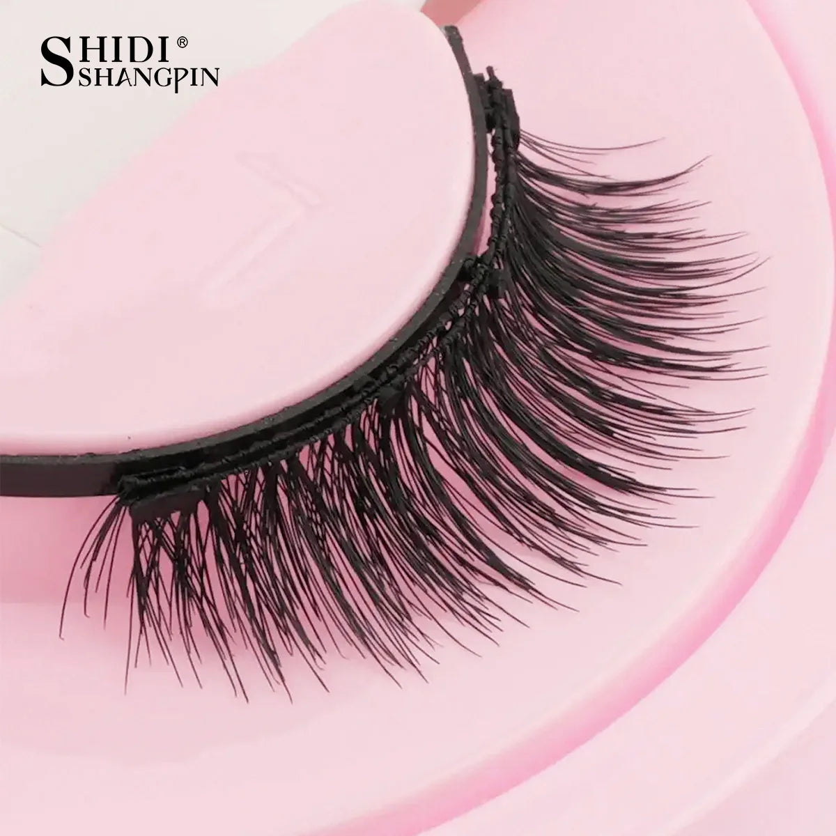 1 Pair Magnetic Lashes For Eye With Winged Ends Soft Reusable Magnetic Eyelashes Natural Look 3D False Lashes Makeup With Tool