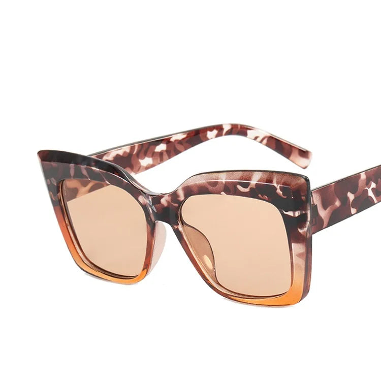 Cat's Eye Trendy Large Frame Sunglasses, Retro Fashion, Internet Celebrity Style, Natural Sunshade Sunglasses