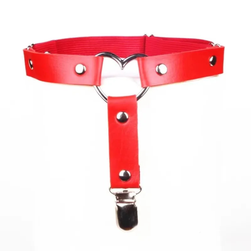 Women Sexy Leather Thigh Garter Belt Pu Punk Elastic Harness Leg Strap Goth Stocking Leglet Belt Garters Suspender for Girl