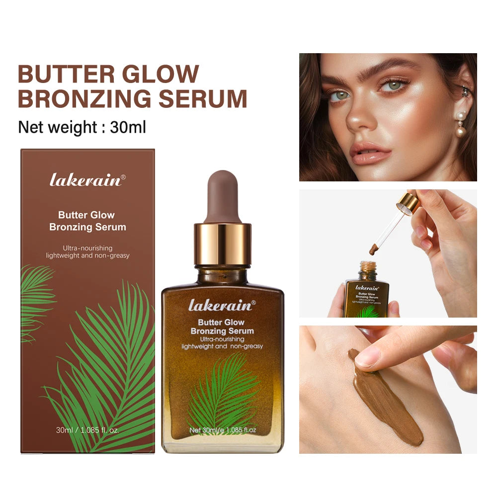 Butter Glow Bronzing Serum Innovative Nourishing Skincare Bronzing Drops for Radiant Natural Sunkissed Complexion Sunkissed Glow