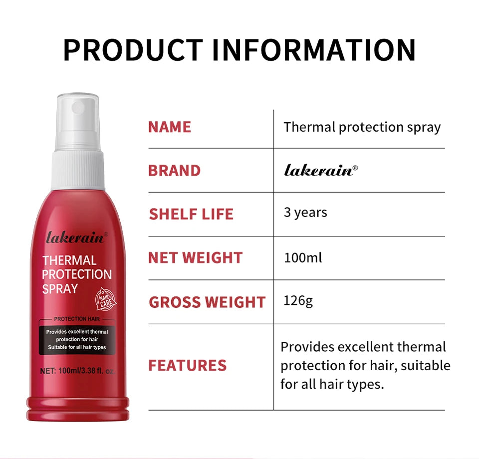 New Heat Protectant Spray Thermal and UV Protection Serum for Damage Hair Moisturizing Treatment Repair Conditioner 100ml