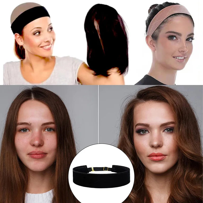 Silicon Wig Band Elastic Wig Grip Brown Transparent Black Headband For Fix Wigs Beige Hair Band Without Gel Or Glue Non Slip