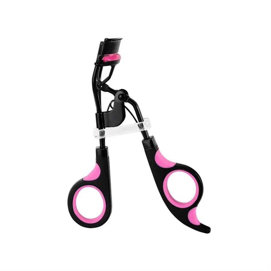 Women's Eyelash Curler Heavy-Duty & Ergonomic Handle with Contoured Design Black & Pink with Pink Tips Long-Lasting Lift