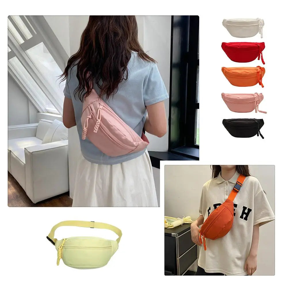 Waist Bags for Women Oxford Leisure Color Waist Bag Shoulder Crossbody Chest Bags Handbags All-match Messenger Belt Bags A3Z0