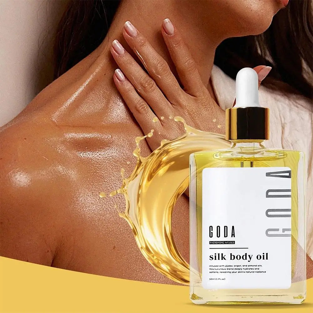 GODA Silk Body Oil Pheromone Fragrance Essential Oil Crafted For Mature Skin Promotes Skin Renewal Reduce Blemish Body Skincare