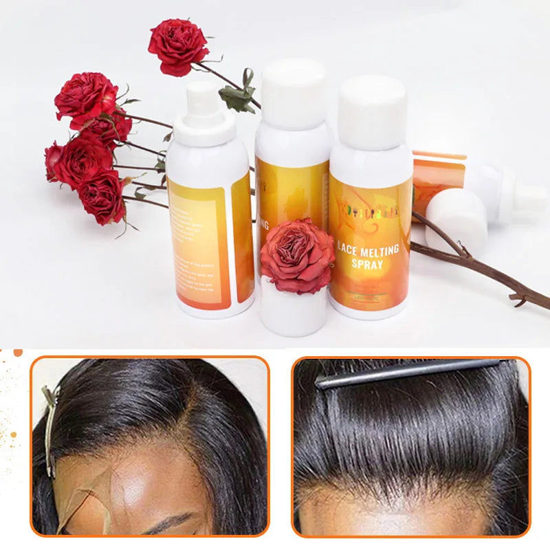 Lace Melting Spray 100Ml Dry Fast Lace Hold Wig Glue Spray For Lace Front Wigs Daily Use Quick Weave Wear Lace Melted Spray