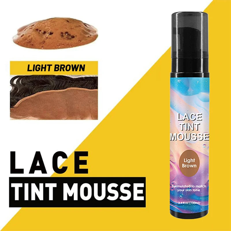 Lace Tint Spray For Wig Seamless Finish 100Ml Lace Tint Melting Mousse For Invisible Hairlines Long Lasting Wig Repair Tools