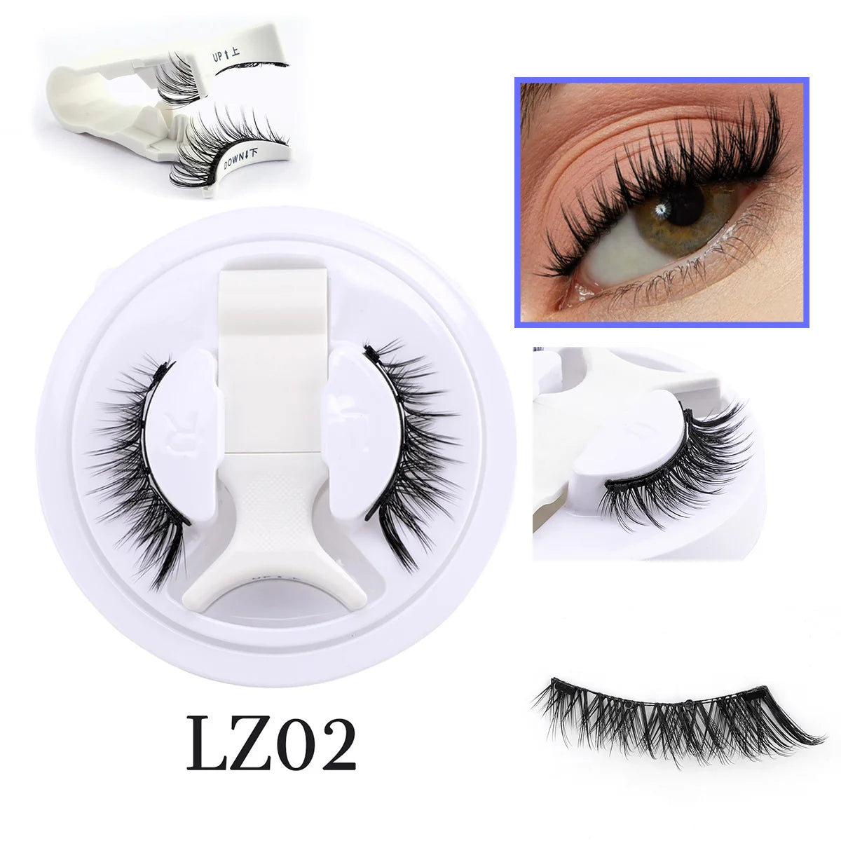 1 Pair Magnetic Lashes For Eye With Winged Ends Soft Reusable Magnetic Eyelashes Natural Look 3D False Lashes Makeup With Tool