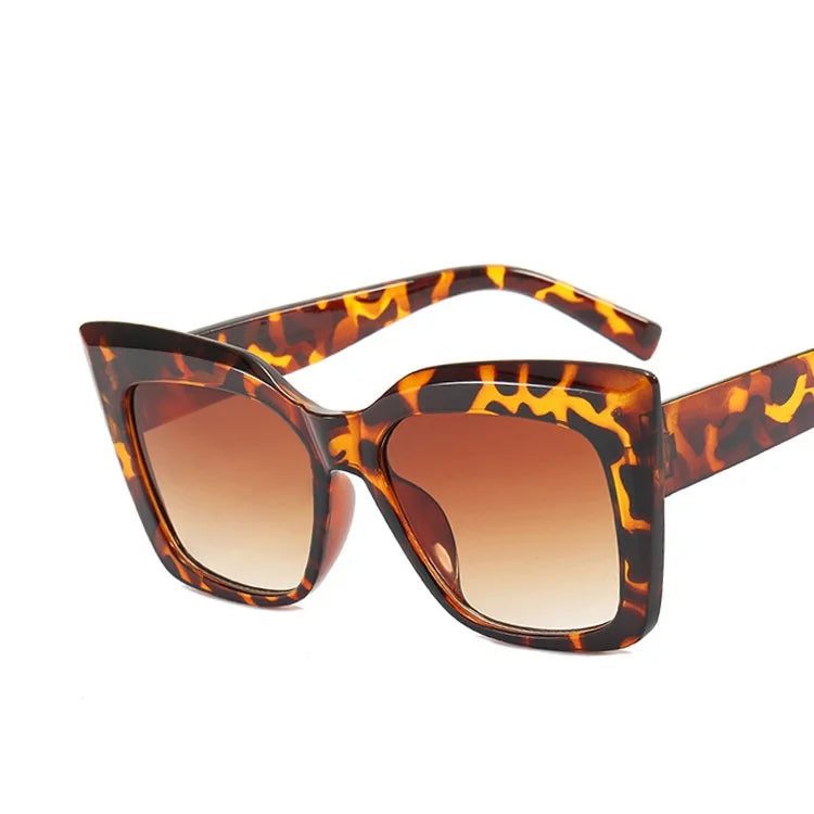 Cat's Eye Trendy Large Frame Sunglasses, Retro Fashion, Internet Celebrity Style, Natural Sunshade Sunglasses