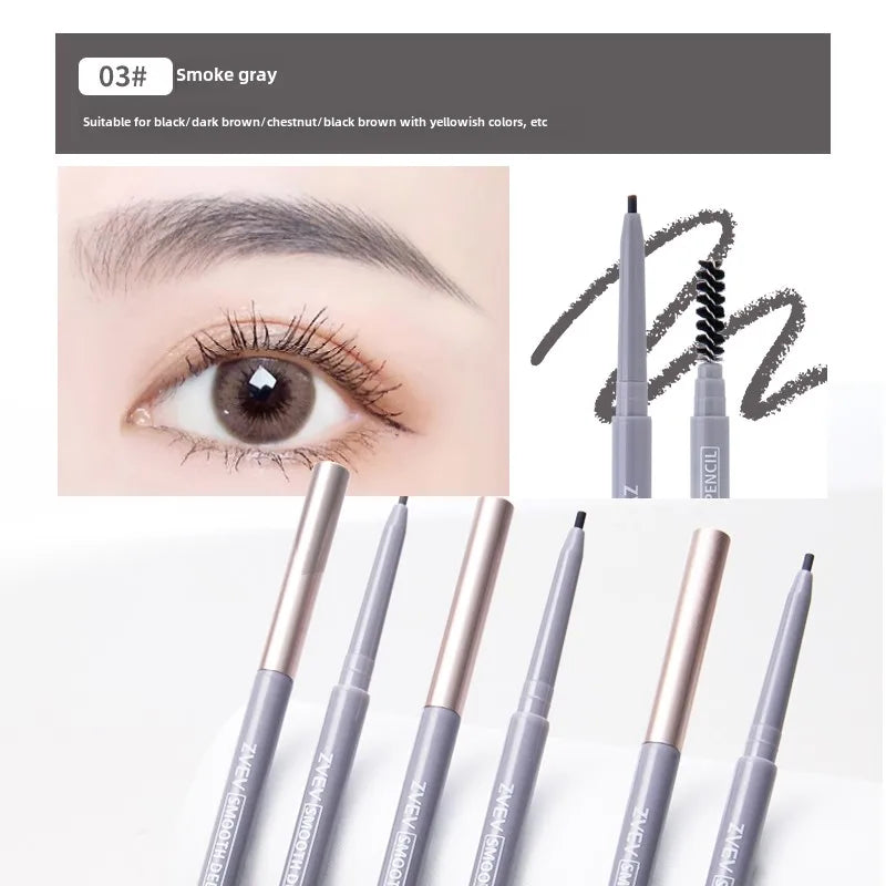 Double-headed eyebrow pencil, long-lasting and non-smudged fine-headed eyebrow pencil for students with exquisite eye makeup