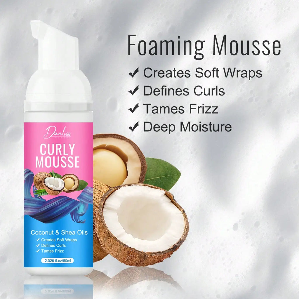 Moisturizing Curl Mousse- Creates Soft Curls, Shapes Curls & Controls Tangles,Deeply Moisturizes Hair,Hair Mousse for Curly Hair
