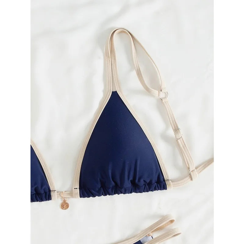 2026 Strappy String Bikinis Sexy Triangle Swimsuit Women Printed Swimwear Female Bathers Bathing Swimming Suit Beachwear Summer