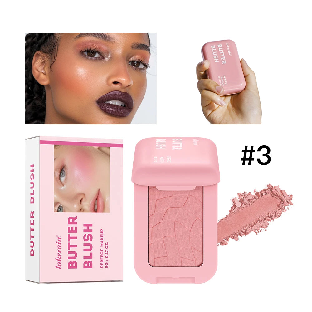 Makeup Powder Blush Waterproof And Sweat-proof High Pigment Long Lasting Pink Cream Blush Cosmetics Palette Powder Korean Makeup