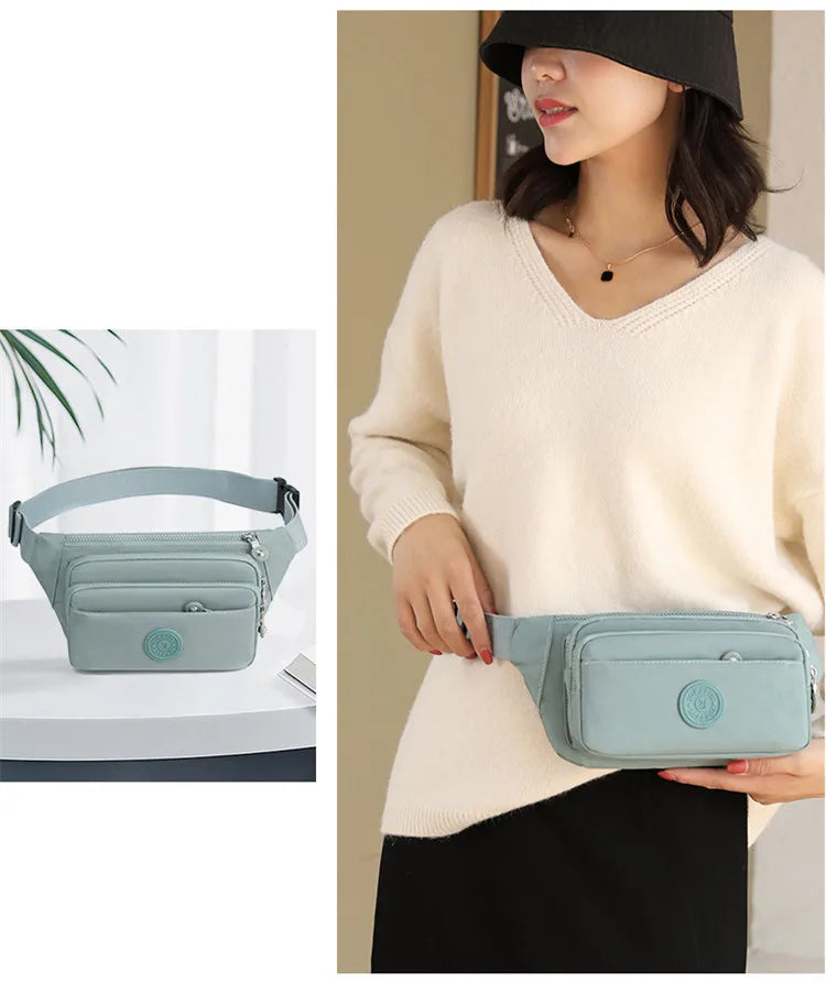 Waist Bags For Women 2024 New Nylon Leisure Solid Color Fanny Pack For Girls Crossbody Chest Bag Belt Waist Packs