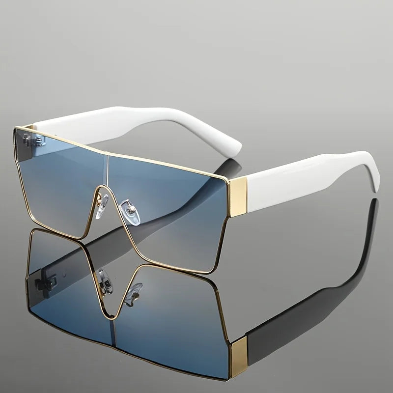 [Oversized Square Glasses] Men's & Women's Oversized Square Glasses - Large Metal Frame, -Tinted Lens,