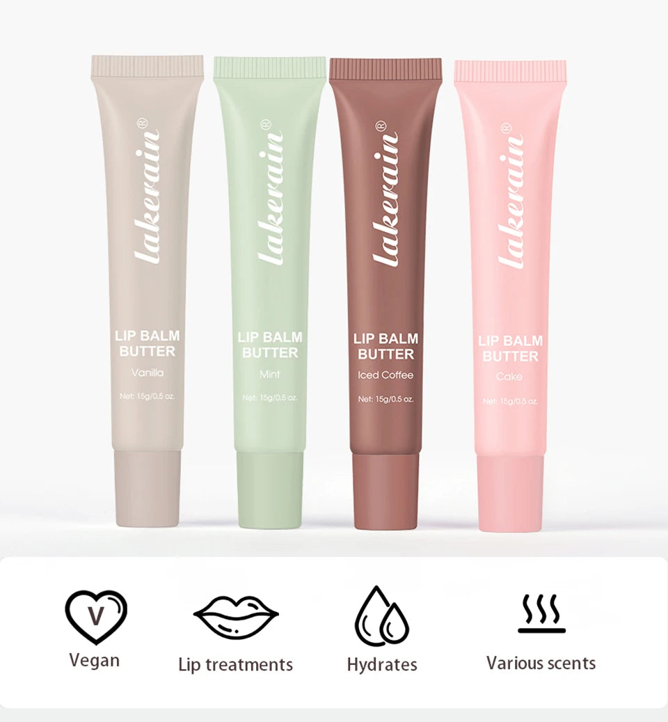 Butter Lip Balm Long Lasting Nourishes Moisturizes Soothes Lips Jelly Lip Gloss Oil Beautifying Smoothing Lip Care Balm Makeup