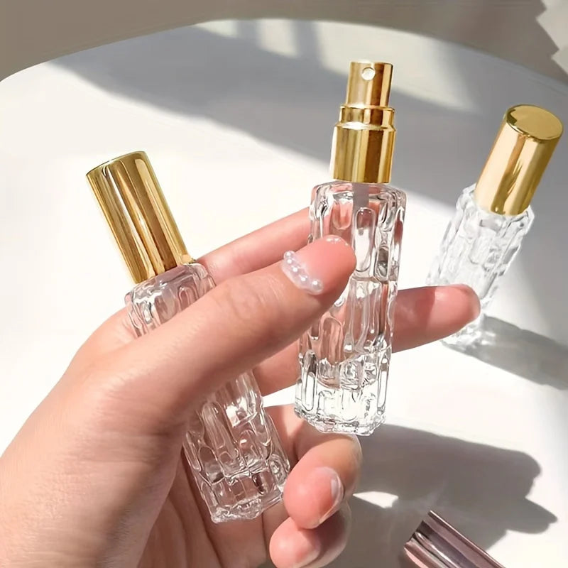 4pcs 10ml Mini Perfume Spray Bottles Portable Travel Liquid Perfume Containe Atomizer Deliver Travel Refillable Bottles