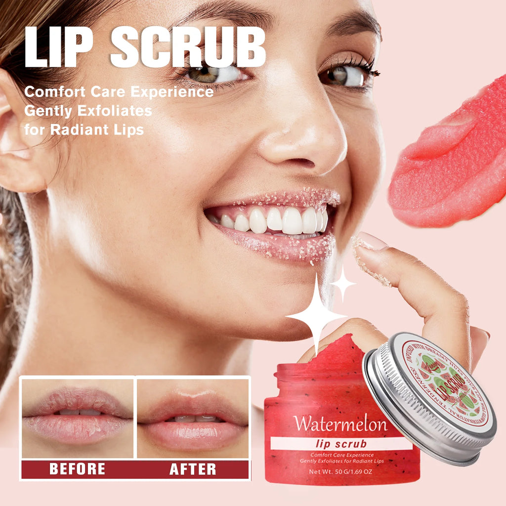 Lip scrub 50g brighten exfoliating lip  raspberry vanilla coconut watermelon lip moisturizing gift for women