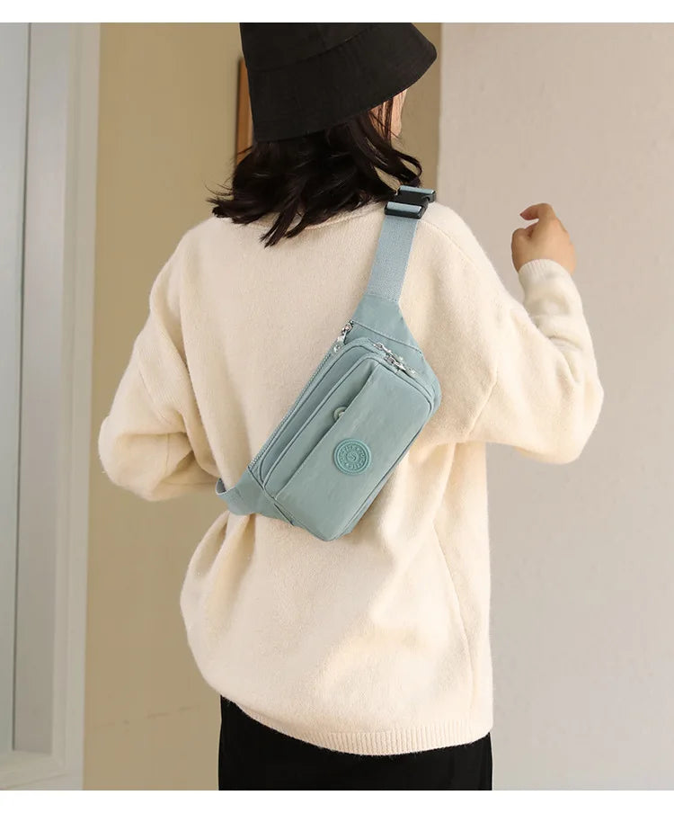Waist Bags For Women 2024 New Nylon Leisure Solid Color Fanny Pack For Girls Crossbody Chest Bag Belt Waist Packs