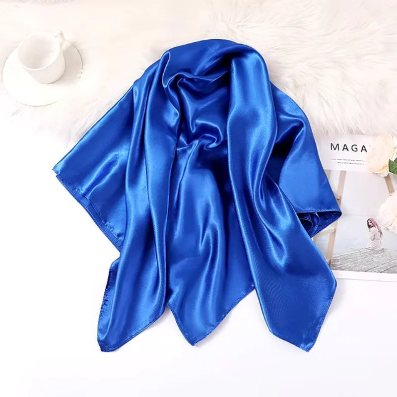 90x90cm Satin Scarf for Women, Elegant Square Silk-Like Head Scarf & Neck Wrap – Classic Luxury Accessory
