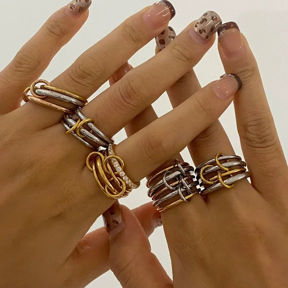 Elegant Minimalist Stackable Rings for Women Stainless Steel Perfect for Daily Commute, and Special Occasions, Everyday Rings