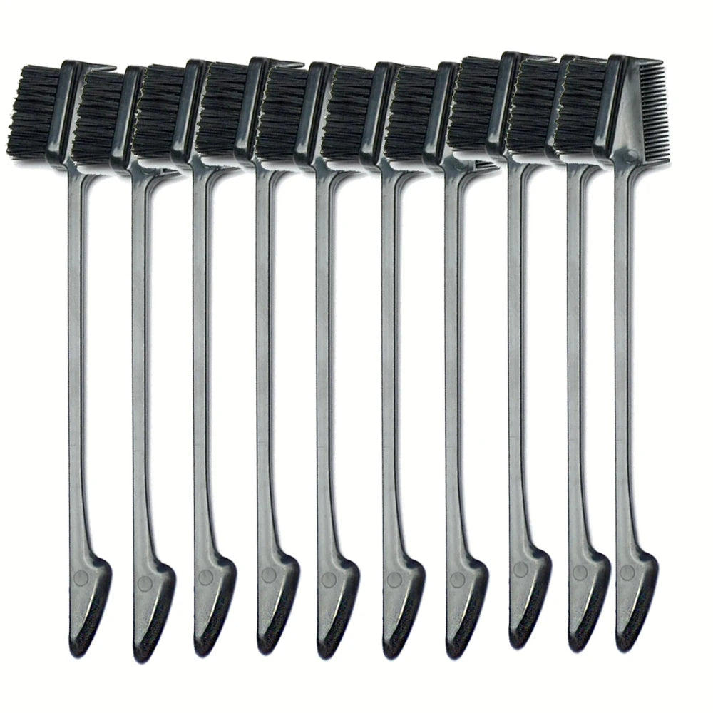  Hair Brushes,Double Side Edge Control Hair Brush Set of 2 - 3-in-1 Comb Grooming Tool for Women Girls Hair Edge Eyebrow Brushe