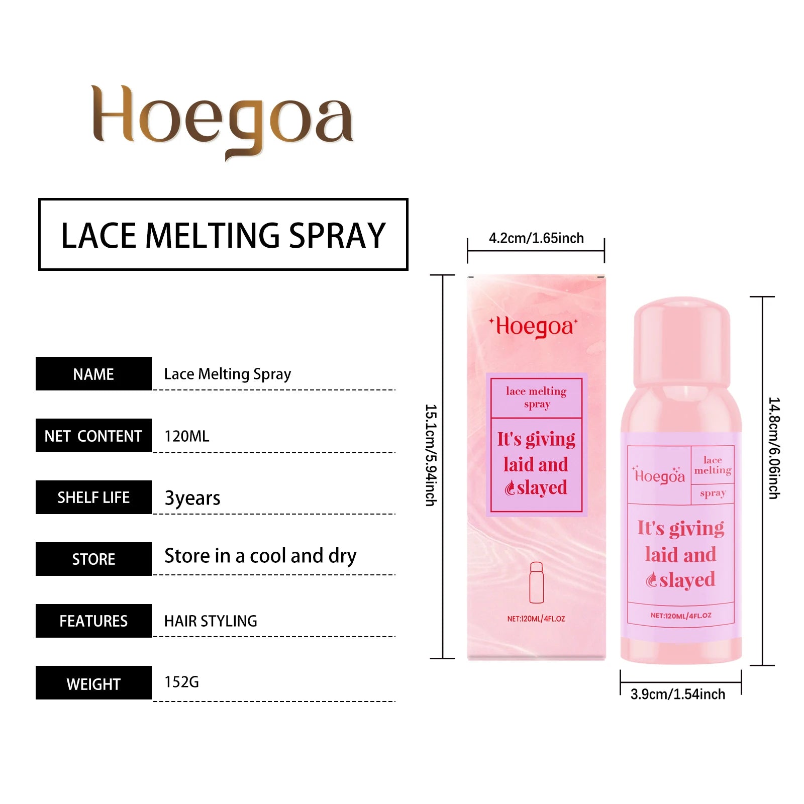 Wig Adhesive Spray Water-Resistant Easy To Use For Lace Front Wig Gentle Formula Easy Removal Strong Invisible Lace Glue Spray