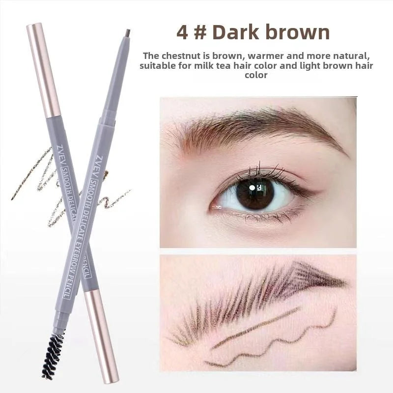 Double-headed eyebrow pencil, long-lasting and non-smudged fine-headed eyebrow pencil for students with exquisite eye makeup