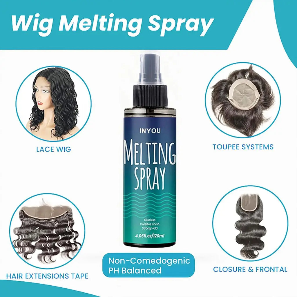 Lace Melting Spray, Lace Wig Melting Spray,Strong Natural Finishing Hold, Wig Melting Spray