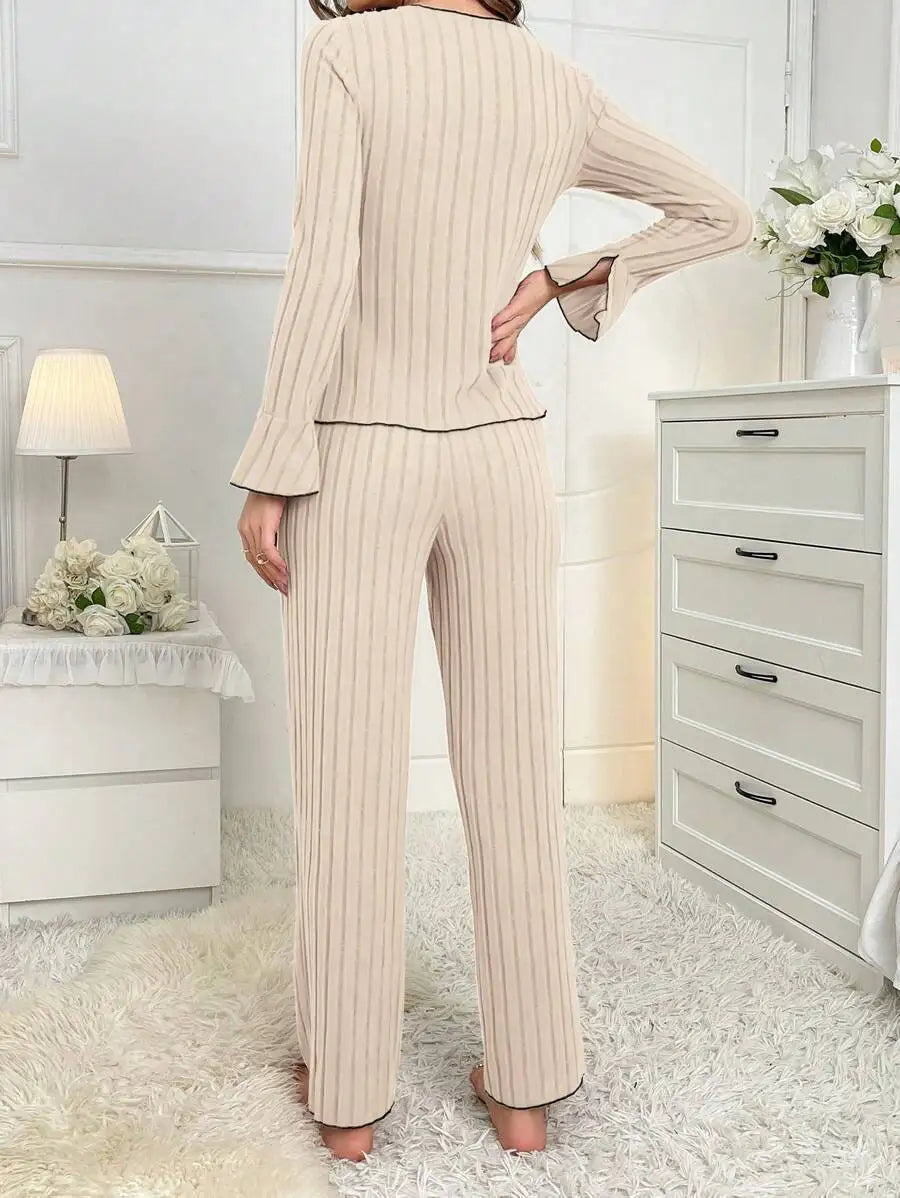 Pajama Set Pantsuit Women's Pajamas Summer Pajamas Long Sleeve Homewear & Casual Wear Women's Pajama Set Women's Loungewear