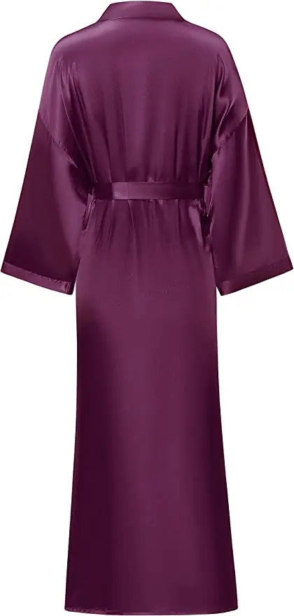 Bathrobe Women Extra Long Sleepwear Robes Silky Robe Charming Night Robe Lengthened Casual Sleepwear Robes Homewear Kimono Robe