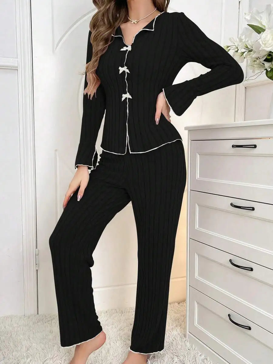Pajama Set Pantsuit Women's Pajamas Summer Pajamas Long Sleeve Homewear & Casual Wear Women's Pajama Set Women's Loungewear