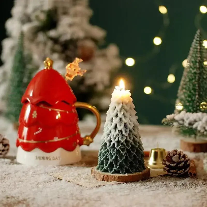 Scented Candles Christmas Tree Candles High-quality Appearance Gifts Fresh Souvenirs Carved Candles Cedar