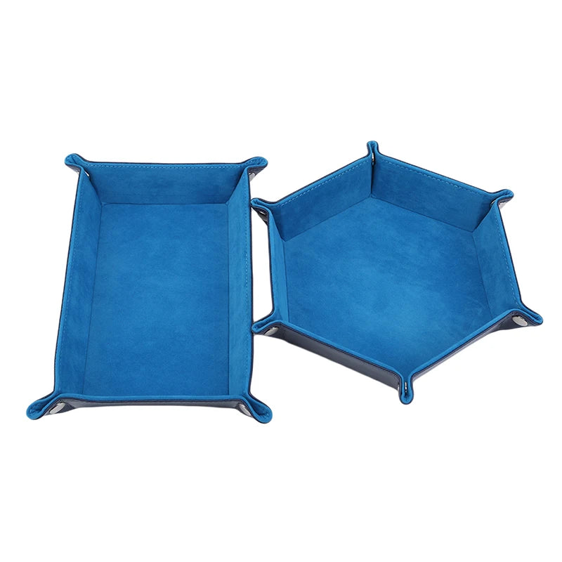 Earrings, Necklaces, Bracelets Jewelry Storage Tray Table Games Key Wallet Coin Trays Sundries Tray PU Leather Folding Dice Tray
